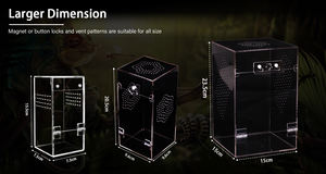 Terrario cerrado acrílico resistente al agua personalizado, caja <span class=keywords><strong>de</strong></span> <span class=keywords><strong>cría</strong></span> <span class=keywords><strong>de</strong></span> reptiles Simple sólida, recinto <span class=keywords><strong>de</strong></span> salto <span class=keywords><strong>de</strong></span> araña invertebrada <span class=keywords><strong>de</strong></span> 3*3*6 pulgadas - Product Image 6