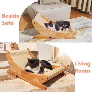 ที่นอนและเก้าอี้สำหรับแมวทำจากป่านศรนารายณ์แผ่นผ้าสักหลาดไม้ธรรมชาติที่สามารถถอดเปลี่ยนได้ - Product Image 3