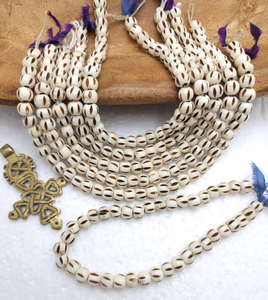 Cuentas de Hueso Talladas a Mano Ecológicas, Diseño Cuadrado Blanco Natural, Accesorios de Joyería, Manualidades, Moda, Z ENTERPRISES - Product Image 2