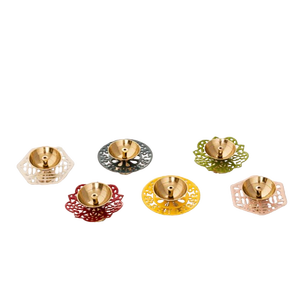 Bougeoir Plateau Floral Design Haute Qualité Bougie Votive Finition Polie À La Main Yoga Encens Prière Article Encens - Product Image 6