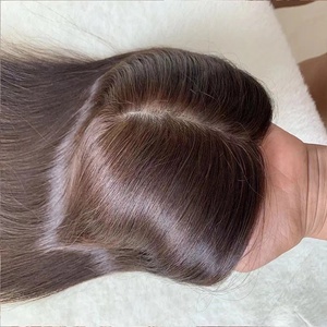 Topper de Cabello Humano con Base de Seda al por Mayor, con Clip, Cabello Remy Atado a Mano, Aspecto Natural, para Mujeres con Cabello Fino - Product Image 1