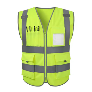 เสื้อกั๊กนิรภัยแบบสะท้อนแสงสำหรับผู้ชาย100% ไฟแฟลช LED ผ้าโพลีเอสเตอร์ ANSI Class 1 EN ISO 20471 Class 2 - Product Image 1