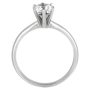 Bague de fiançailles solitaire à six griffes en or blanc 14 carats, élégante monture de bague en diamant - Product Image 3