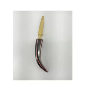 มีดปาดเนยทองเหลืองมีดหั่นชีสเกรดอาหารมีดหั่นขนมปังพร้อมด้ามจับเขากระดูก - Product Image 1