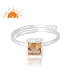 Anillo de piedras preciosas de citrino Natural de Plata de Ley 925, joyería personalizada para mujer, regalo para ella - Product Image 3