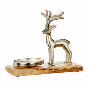 Renne Design Style Béton Unique Bougie Pot Haute Qualité Matériau Durable Polyvalent Cadeau Article Base En Bois - Product Image 1