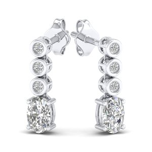 Prix de gros REYES, boucles d'oreilles longues pendantes en or massif 14 carats avec moissanite pour femmes, accessoires de mariage, bijoux fins de mariée - Product Image 5