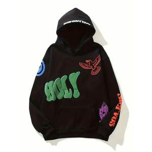 Sweat-shirt unisexe en molleton 100% coton épais 310g respirant, style vintage, imprimé en relief, lavage à l'acide, streetwear, couleurs personnalisées, logo, meilleur choix - Product Image 1