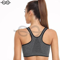 Kadın Zip ön spor sutyen aktif Yoga için kablosuz Post cerrahi sutyen kurtarma ve Fitness için rahat destek