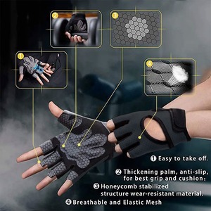 Hombres Deportes Gimnasio Guantes Fitness Entrenamiento Ejercicio Antideslizante Levantamiento de pesas Guantes Medio dedo Cuerpo Entrenamiento Hombres Mujeres Guantes - Product Image 4