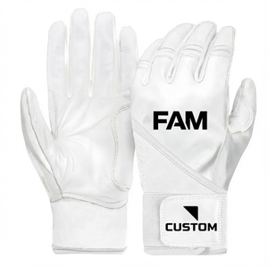 Custom Colors Design Goatskin Leather Baseball Batting Gloves Wholesale Price Non Slip Grip Anti Shock Softball Batting Gloves - Product Image 3