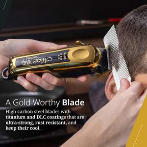Tondeuse professionnelle sans fil au lithium doré pour Magic Clip, outil de barbier réglable, interface française, électrique USB pour usage domestique - Product Image 6