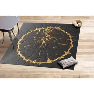 Alfombras Negras y Doradas, Alfombra para Bodas, Alfombra Kintsugi 3D, Alfombras de Lujo, Alfombra de Chenilla - Product Image 2