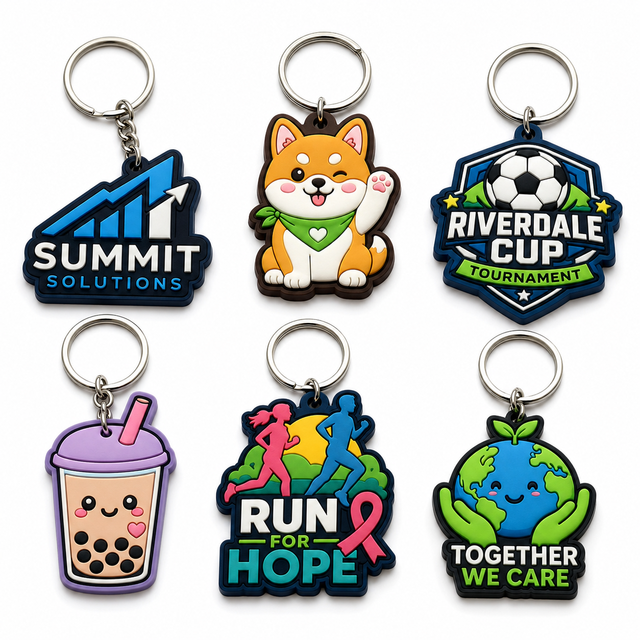 Wholesale Custom Soft PVC Promotion Keychain 2D 3D Logo Rubber Keyring Promotional Gifts