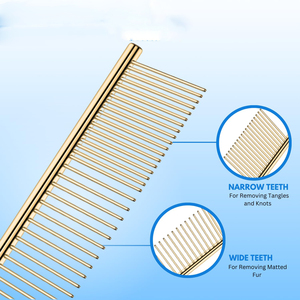 Peine de acero inoxidable para mascotas Peines de galgo personalizados con dientes redondeados para perros y gatos - Product Image 5