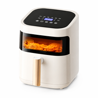 Friteuse à air intelligente Alpha Hot avec écran tactile, 3L, 4.5L, 5L, 6L, fenêtre visible, 1200W, sans huile, électrique, pour la cuisine à domicile