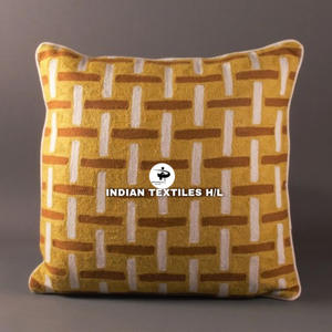 Designer Wool Handmade Kashmiri Embroidery Wool Chain Stitched Cushion Cover For Sofa Living Room Hot Selling Product By ITHL - Product Image 1
