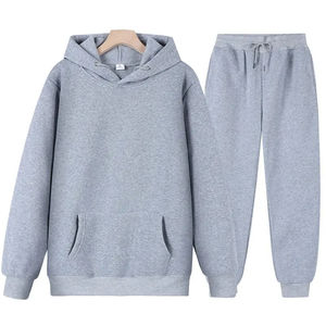 Ensemble de survêtement pour homme, sweat-shirt à capuche et pantalon de jogging en polyester blanc, col montant zippé, pour le sport en plein air, dropshipping - Product Image 4