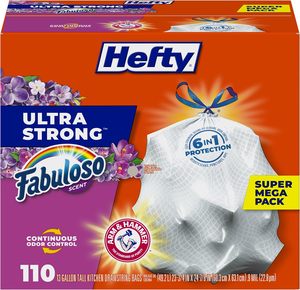 Hefty Ultra Strong Bamboo Biodegradable Bolsas de basura de 13 galones Desechables Resistente a roturas Cierre con cordón Olor continuo - Product Image 6