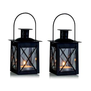 Farol de Vela Cuadrado Negro de Metal, Ecológico, Reutilizable e Impermeable, Decoración Premium para el Hogar para Navidad y Pascua - Product Image 3