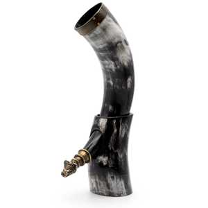 Handcrafted Natural Carved Drinking Horn Customized Viking Animal Style Buffalo Tankard for <b>Beer</b> Drinking - Product Image 2