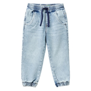 Jogging en denim décontracté pour garçons avec poignets élastiques usés, confort extensible doux, ajustement sécurisé et design durable pour un usage quotidien actif - Product Image 3