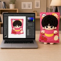 Adorable Peluche Gâteau de Riz Noir Rose, Jouet en Peluche, Cadeau de Collection à Exposer