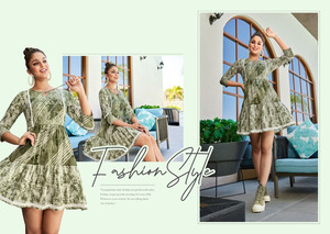 Fancy <b>Top</b> Kurtis Pure Cotton Print Embroidery Work Collection for wholesale - Product Image 3