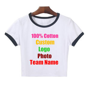 T-SHIRT AVEC GARNITURES DE CONTRASTE Haut de sonnerie à manches courtes Uv pour femmes T-shirts à manches courtes T-shirt de sonnerie classique pour femmes - Product Image 5