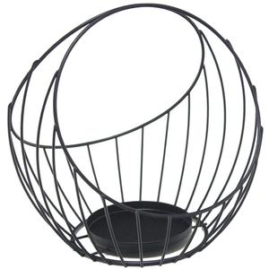 Porte-bougie en métal noir de style INS moderne porte-bougie en forme de cage fait à la main décoration de la maison qualité durable noël - Product Image 1