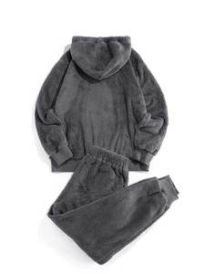 Vente en gros de vêtements de jogging violets délavés à l'acide pour hommes sweats à capuche et pantalons de survêtement unisexes imprimés bouffants - Product Image 2