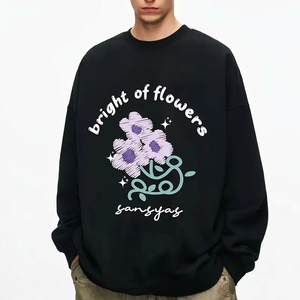 Sudadera con Capucha Moderna con Estampado Floral, Tejida, Transpirable, 100% Algodón, Suave, Cálida, Informal, Estilo Urbano, Cómoda para Uso Diario - Product Image 2