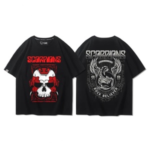 T-shirt à manches courtes Scorpions allemands Hommes et femmes Summer Heavy Metal Rock Print Crew Neck Half Sleeve - Product Image 2