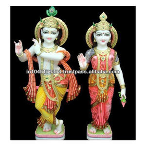 Exclusivo mármol señor Radha Krishna ídolos indio hecho a mano - Product Image 1