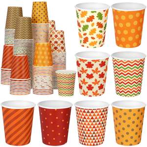 Gobelets à café jetables écologiques en PET/PLA pour Thanksgiving, 8 oz, assortiment de feuilles d'érable, récolte, vacances, boissons froides, thé, boissons - Product Image 6