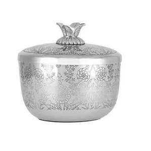 Cuencos para Servir Dátiles Plateados, Hechos a Mano, Ecológicos, de Diseño Moderno, de Primera Calidad, en Caja para Uso en Ramadán y Eid Khajoor - Product Image 1