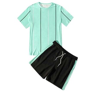 Conjuntos de pantalones cortos casuales para hombre, camiseta de algodón de manga corta, pantalones cortos, conjunto deportivo sólido, ropa de marca para hombre, conjuntos de 2 piezas - Product Image 5