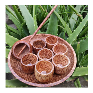 Taza de té de madera de coco hecha a mano ecológica, proveedor de Vietnam, entrega de artículos de comedor auténticos para servir té, clientes de importación - Product Image 2
