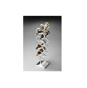 Porte-bouteille en métal galvanisé de conception classique organisateur support de stockage de comptoir porte-bouteilles de vin - Product Image 1