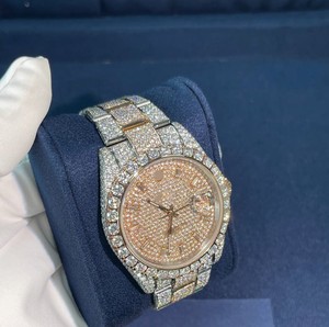Vente directe d'usine testeur japonais de luxe 40mm 2 tons plaqué or rose VVS Moissanite acier inoxydable à la mode 2 tons rose - Product Image 2