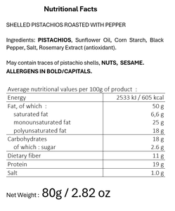 Pistachos Secos Tostados y Pelados Artesanales Franceses Finuts, Especias de Pimienta, Alta Calidad, Paquete de 80g, Sin Aceite de Palma, Sin Aditivos, Sabor Intenso - Product Image 3