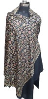 Châle en soie pure fait main, long, d'hiver, en jacquard dobby brodé, motifs personnalisés, personnalisation sur mesure, luxe pour femmes