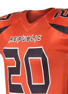 Uniforme de fútbol americano con sublimación de logotipo personalizado de calidad de materiales de alta calidad, ropa deportiva profesional con mangas cortas. - Product Image 2