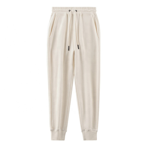 กางเกงวิ่งขายาวผ้าคอตตอนระบายอากาศได้, กางเกงกีฬาลำลองขายาวทรงหลวมผ้าไอซ์ซิลค์สำหรับผู้ชายสีพื้นแห้งเร็ว - Product Image 5