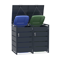 Abri de rangement extérieur pour poubelles, à ouverture supérieure, étanche, en acier galvanisé, 120L/240L, taille personnalisable, pour poubelles à déchets et de recyclage