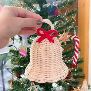 Goedkope Producten Kerstdecoratie Levert Andere Ornamenten Feestelijke Vakantie Xmas Rotan Geweven Handgemaakte Producten Noel Ring Bell