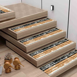 Printed Rug: Modern Kilim Design, Machine Washable, Vibrant Colors,Step Rug - Product Image 4