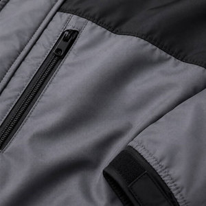 <b>Men</b> Winter Snowsuit Full Length Hooded Waterproof Casual Tracksuit With Side Pockets Gray <b>Black</b> Color Block Design - Product Image 6