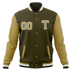 Veste Streetwear Varsity Unisexe Couleurs Contrastées Coupe Surdimensionnée avec Patchs Brodés Blouson Rétro Mode Veste Dropshipping - Product Image 2