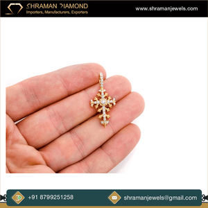 Iced Filigree Cross Moissanite Diamond Pendant DEF Color VVS1 0.5 CTS 8 Grams for <b>Christmas</b> Holiday Collection Modern Design - Product Image 4